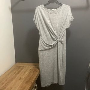 Gray cotton stretchy  dress, knot at front side GAP size M